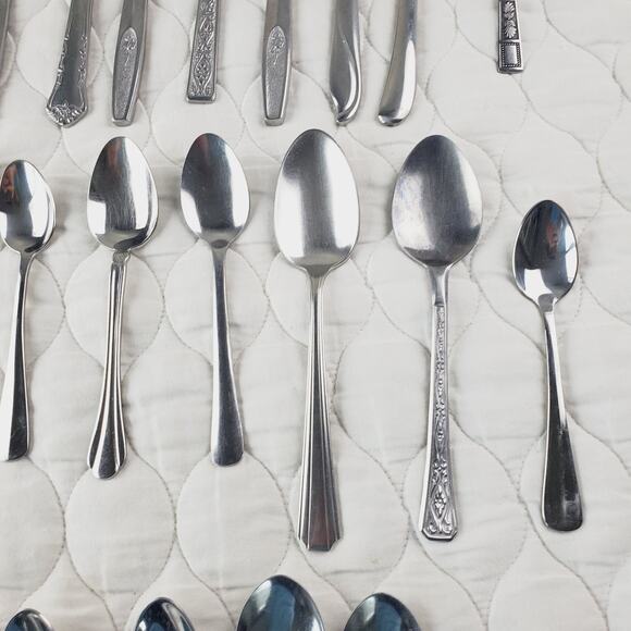 Lot of Silverware 40PCS Knife Spoon Fork Stainless Steel Kitchenware Many Brands - Picture 7 of 16